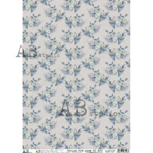 Fond bleu fleuri - A3