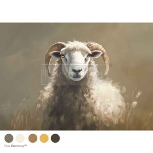 Hillside Grazing - Decoupage Fiber A3